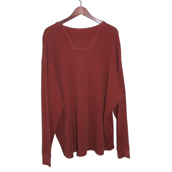 EDDIE BAUER Thermal Waffle Cotton Long-Sleeve Shirt in Brick - Size XXL - Picture 6 of 8
